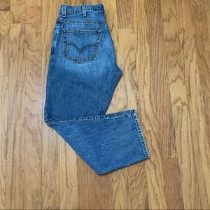 Levi’s Men 559 38 x 32 Blue Jeans Relaxed Straight Distressed Whiskers